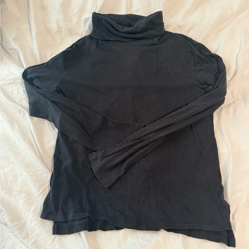 Madewell black lightweight cotton  Long Sleeve Turtleneck